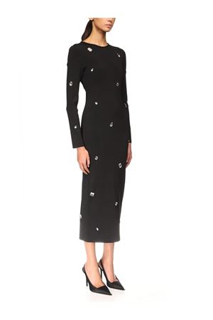 Allover Crystal Embroidered Midi Knit Dress DAVID KOMA | PF25DKKN03DBLACKSILVER
